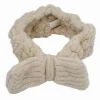 FASCIA PER CAPELLI DOCCIA SHAMPOO ASCIUGAMANO TRUCCO SPUGNA FIOCCO BEIGE 79621