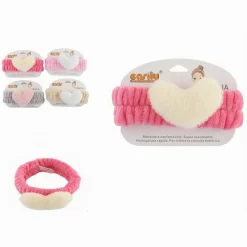 FASCIA PER CAPELLI DOCCIA SHAMPOO ASCIUGAMANO SPUGNA FIOCCO CUORE COLORATO 69504