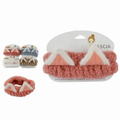 FASCIA PER CAPELLI DOCCIA SHAMPOO TRUCCO SPUGNA ORECCHIE ANIMALE 4 COLORI 59687