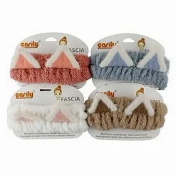 FASCIA PER CAPELLI DOCCIA SHAMPOO TRUCCO SPUGNA ORECCHIE ANIMALE 4 COLORI 59687