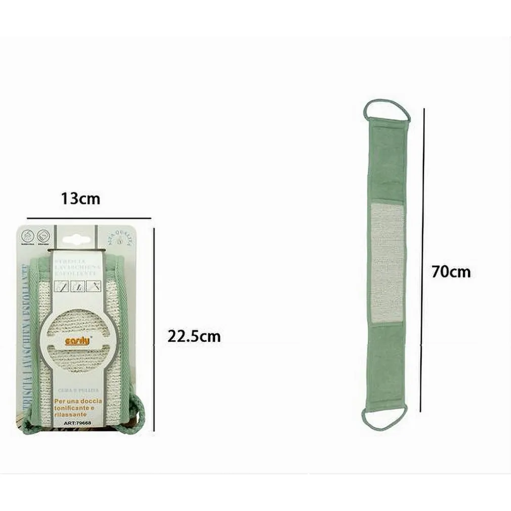 FASCIA SPUGNA LAVASCHIENA ESFOLIANTE BAGNO DOCCIA STRISCIA LAVA SCHIENA VERDE 79668