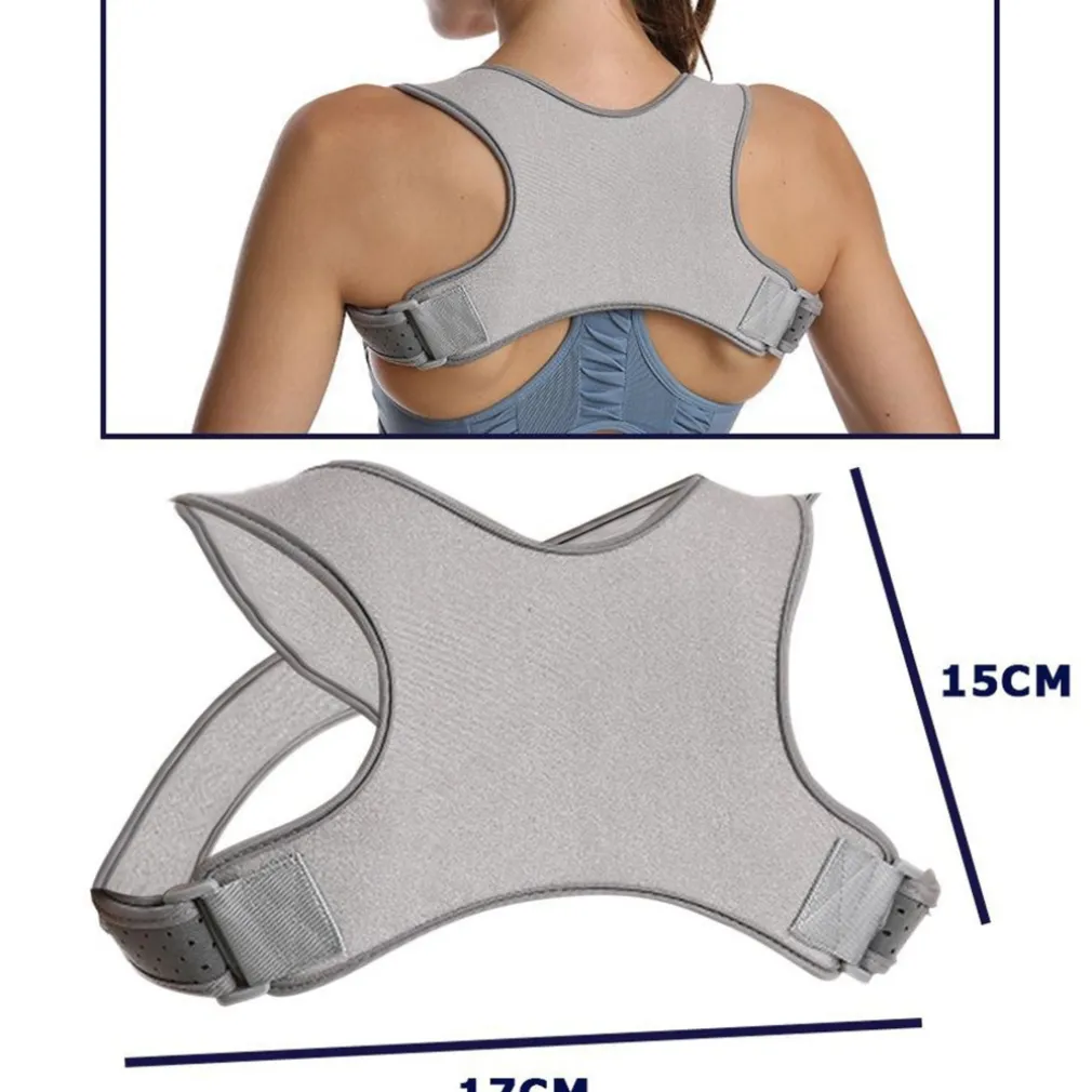 FASCIA TOP PER DONNA POSTURALE SCHIENA SUPPORTO REGOLABILE TUTORE LOMBARE GRIGIO