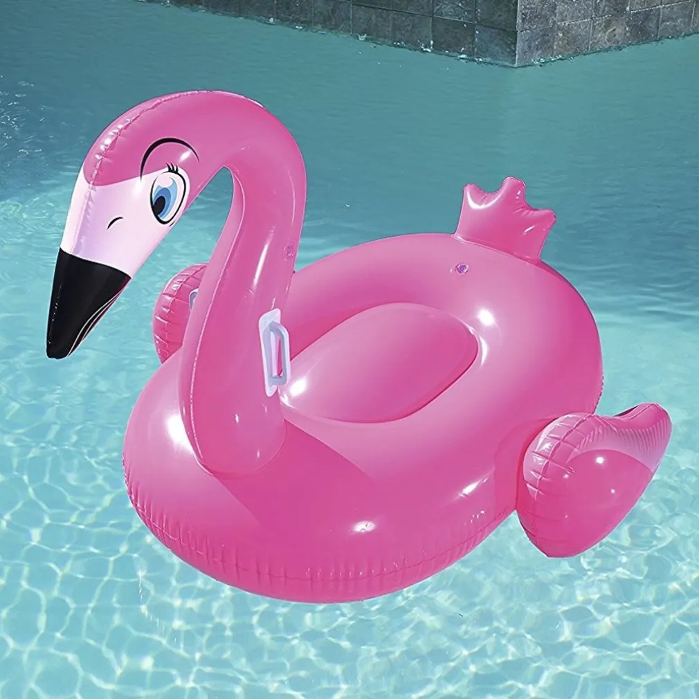 FENICOTTERO CAVALCABILE GIOCO GONFIABILE BAMBINI 134 X 119 CM MARE PISCINA