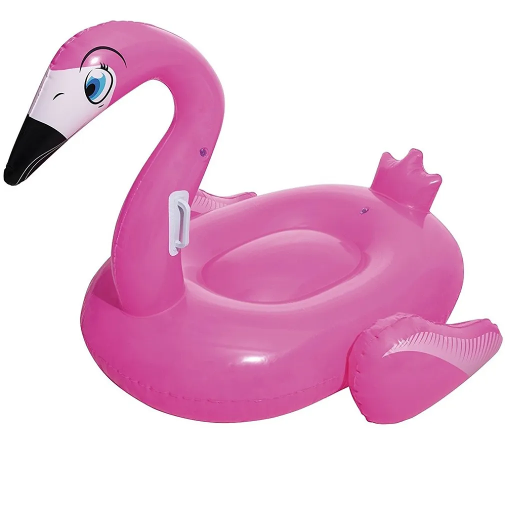 FENICOTTERO CAVALCABILE GIOCO GONFIABILE BAMBINI 134 X 119 CM MARE PISCINA