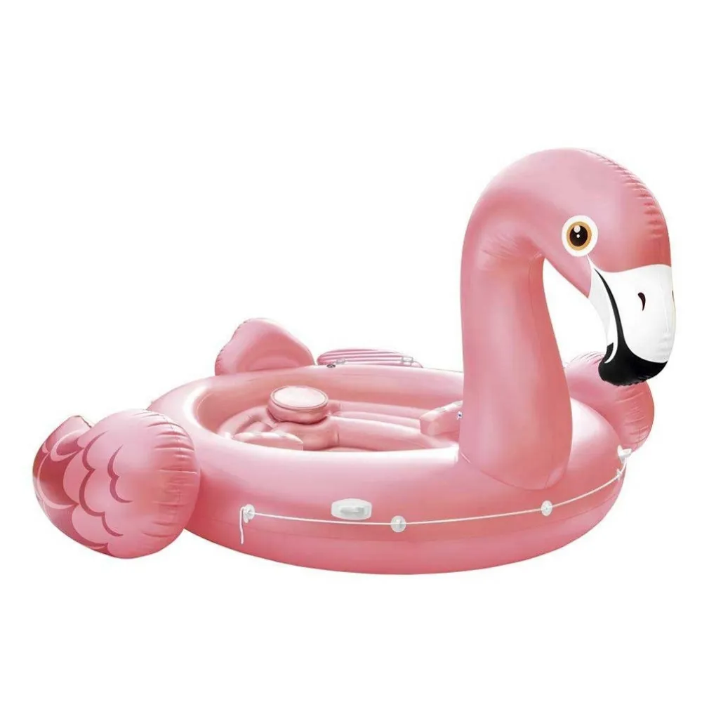 FENICOTTERO GONFIABILE GIGANTE ISOLA PARTY 422 X 373 X 185 CM MARE PISCINA 4 POSTI