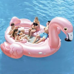 FENICOTTERO GONFIABILE GIGANTE ISOLA PARTY 422 X 373 X 185 CM MARE PISCINA 4 POSTI