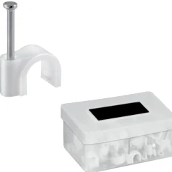 FERMACAVO FERMA CAVO GRAFFETTE GRAFFE DA 10MM CON CHIODO CAVI TONDO ELETTRICO