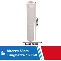 FILM ESTENSIBILE PELLICOLA BIANCA ROTOLO MANUALE PER IMBALLAGGI 160MX23MYX50CM