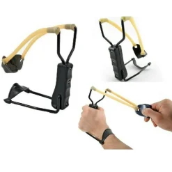 FIONDA SPORTIVA DI PRECISIONE PER CACCIARE PESCARE PESCI DA POLSO CON ELASTICO