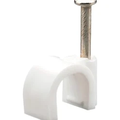 FISSACAVI CON CHIODO IN ACCIAIO DA 6 A 12 MM CONFEZIONE DA 100PZ COLORE BIANCO