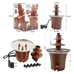 FONTANA CASCATA DI CIOCCOLATO FONDUTA FORMAGGIO ANTIADERENTE DOLCE FESTA PARTY