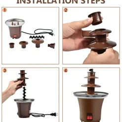 FONTANA CASCATA DI CIOCCOLATO FONDUTA FORMAGGIO ANTIADERENTE DOLCE FESTA PARTY