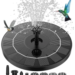 FONTANA CON PANNELLO SOLARE DA GIARDINO PER LAGHETTO PISCINA UCCELLI ACQUA