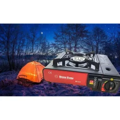 FORNELLO A GAS SINGOLO PORTATILE CON CUSTODIA BDZ-155-A PER CAMPEGGIO HOT POT