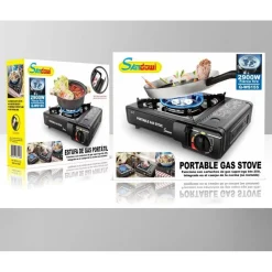 FORNELLO ACCIAIO A GAS Q-WS155 CAMPEGGIO CASA PORTATILE 2900W PIANO COTTURA CUCINA