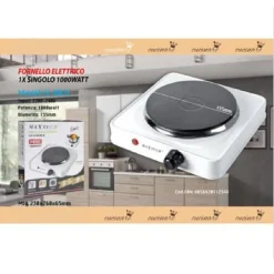 FORNELLO ELETTRONICO 1000 W TEMPERATURA REGOLABILE PIASTRA 15 CM MAXTECH H-002L