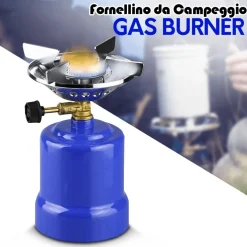 FORNELLO GAS PORTATILE FORNELLINO PER CAMPEGGIO CAMPING DA VIAGGIO DI EMERGENZA
