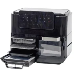 FORNO + FRIGGITRICE AD ARIA MULTIFUNZIONE CON DOPPIO SECCHIO STACCABILE 12LT 2600W