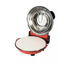 FORNO PER PIZZA 1200W ELETTRICO TERMOSTATO REGOLABILE Φ31CM CON 2 PALE PIZZA IN ACCIAIO