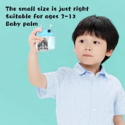 FOTOCAMERA A STAMPA ISTANTANEA PER BAMBINI DIGITALE 1080P DOPPIO OBIETTIVO CON CARTA