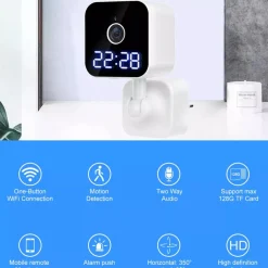 FOTOCAMERA HD 1080P WIFI SICUREZZA IP HOME CAM VISIONE NOTTURNA OROLOGIO Q-SX909