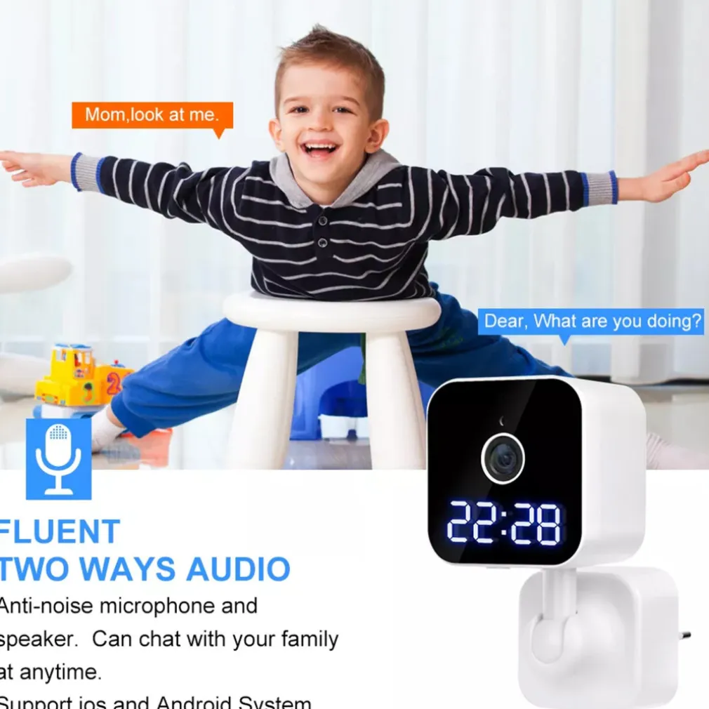 FOTOCAMERA HD 1080P WIFI SICUREZZA IP HOME CAM VISIONE NOTTURNA OROLOGIO Q-SX909