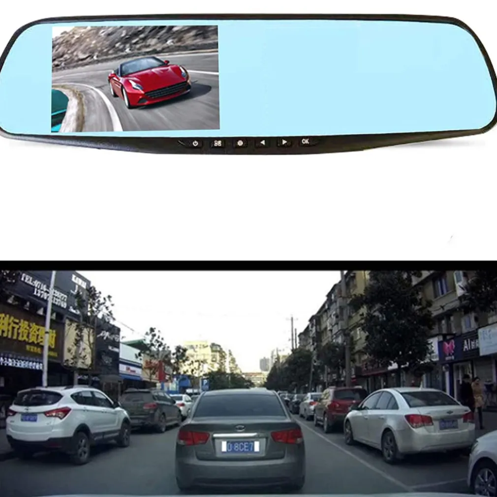 FOTOCAMERA PER AUTO SPECCHIO TOUCH FULL HD 5" GUIDA CON DOPPIO OBIETTIVO QY-4500