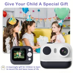 FOTOCAMERA PORTATILE A STAMPA ISTANTANEA PER BAMBINI CON SCHERMO LED ZOOM DIGITALE 6X
