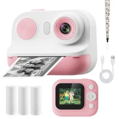 FOTOCAMERA PORTATILE A STAMPA ISTANTANEA PER BAMBINI CON SCHERMO LED ZOOM DIGITALE 6X