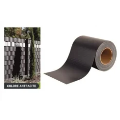 FRANGIVISTA ROTOLO GRIGIO PVC PER BALCONI RINGHIERE RECINZIONI PROTEZIONE 19CMX35MT 77585