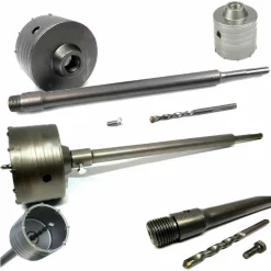 FRESA A TAZZA CAROTATRICE PER MURO PIETRA DA 30 A 160MM + ASTA DA 60CM SDS PLUS