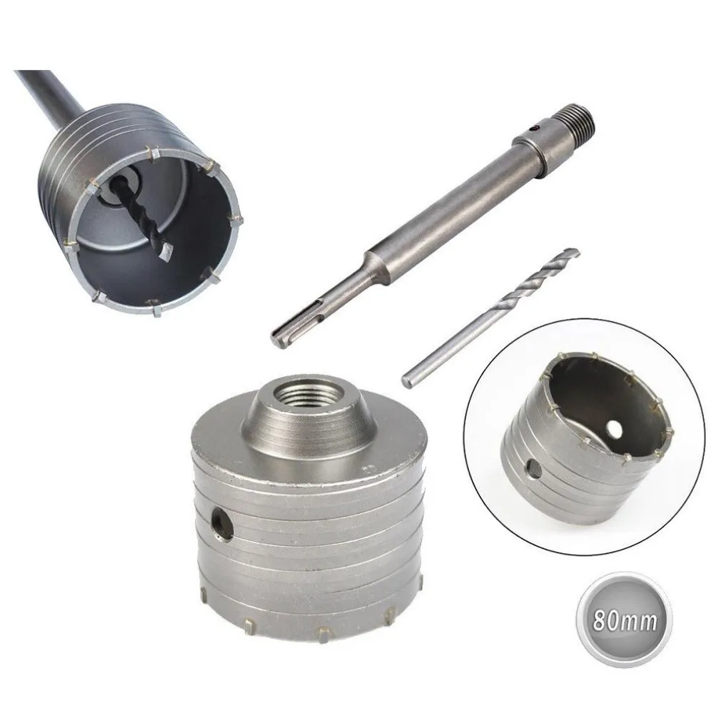 FRESA A TAZZA 80MM CAROTATRICE CON ASTA SDS PLUS 90MM CALCESTRUZZO CEMENTO