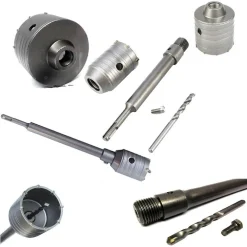 FRESA CAROTATRICE A TAZZA PER MURO DA 30MM A 130MM CON ASTA DA 35 CM SDS MAX