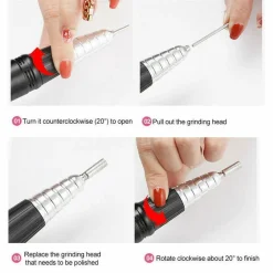 FRESA ELETTRICA PORTATILE PER MANICURE E PEDICURE TRAPANO UNGHIE NAIL ART