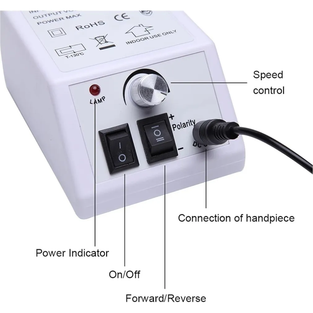 FRESA PER MANICURE 20000 GIRI/MIN ELETTRICO GEL LUCIDATORE PEDICURE SET LIME PER UNGHIE