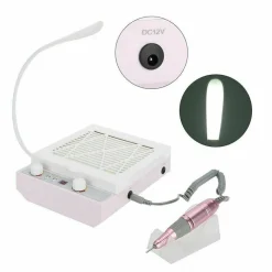FRESA PER UNGHIE ASPIRATORE PROFESSIONALE LAMPADA LED KIT 3 IN 1 NAIL MANICURE