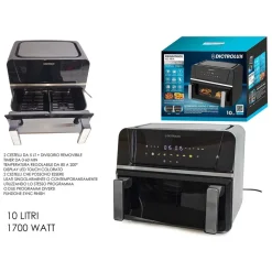 FRIGGITRICE AD ARIA SCOMPARTO DOPPIO O SINGOLO 10LT 1700W DISPLAY LED FUNZIONE SYNC FINISH