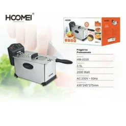 FRIGGITRICE ELETTRICA PROFESSIONALE IN ACCIAIO 3,5LT TERMOSTATO REGOLABILE 2000W