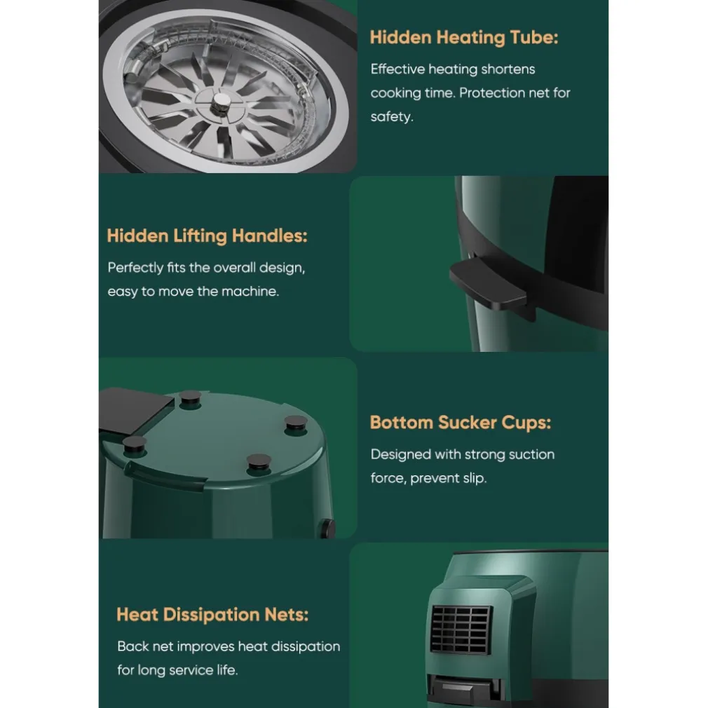 FRIGGITRICE Q-G9L DESIGN ELEGANTE FORNO FRIGGITRICE AD ARIA VISIBILE DA 9 LITRI