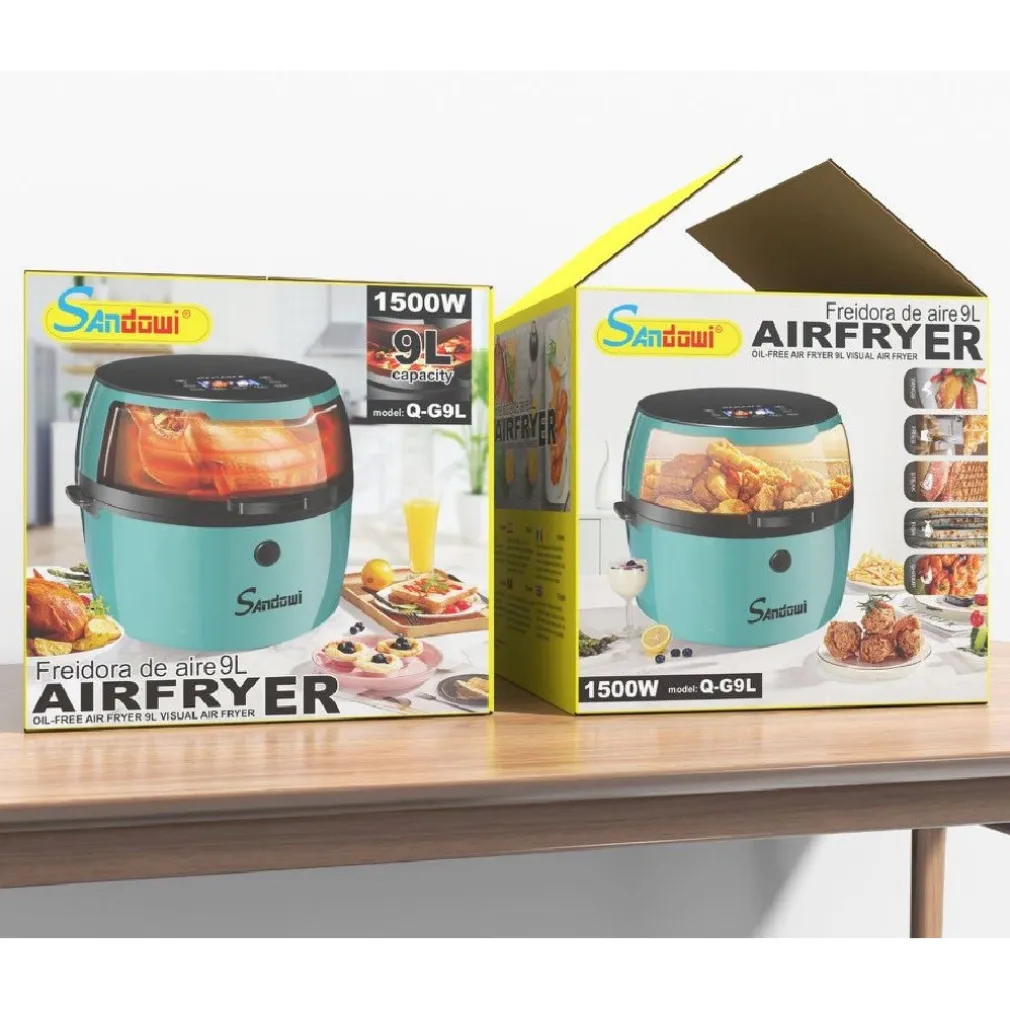 FRIGGITRICE Q-G9L DESIGN ELEGANTE FORNO FRIGGITRICE AD ARIA VISIBILE DA 9 LITRI