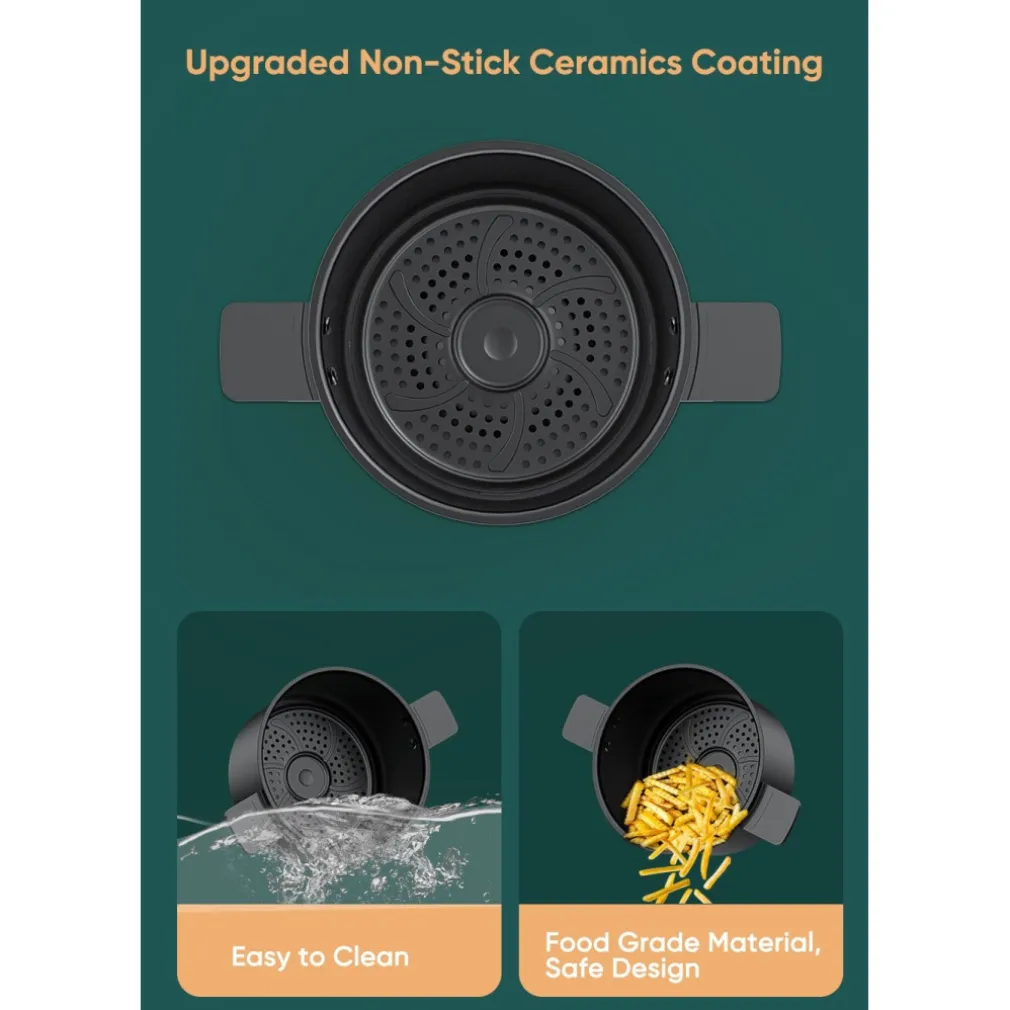 FRIGGITRICE Q-G9L DESIGN ELEGANTE FORNO FRIGGITRICE AD ARIA VISIBILE DA 9 LITRI