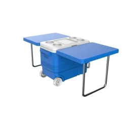 FRIGO PASSIVO PORTATILE 45LT CON TAVOLO PIEGHEVOLE PER CAMPEGGIO PICNIC SPIAGGIA 286512