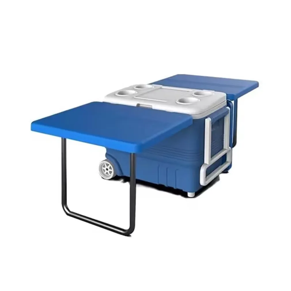 FRIGO PASSIVO PORTATILE 45LT CON TAVOLO PIEGHEVOLE PER CAMPEGGIO PICNIC SPIAGGIA 286512