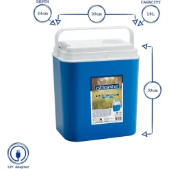 FRIGORIFERO ELETTRICO 12V 18LT BORSA TERMICA BLU/BIANCO PER VIAGGI PICNIC CAMPEGGIO 860195