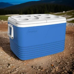 FRIGORIFERO PORTATILE CON PORTABICCHIERI BEVANDE VIAGGIO CAMPEGGIO PICNIC 60LT 286529