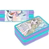 FROZEN PREMIUM PORTAPASTELLI 3D ASTUCCIO 3 ZIP CERNIERE COLORI E MATITE SCUOLA