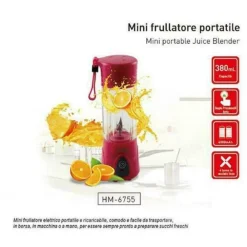 FRULLATORE ELETTRICO PORTATILE MINI PER FRAPPE PICCOLO MIXER DI VETRO TRITATUTTO