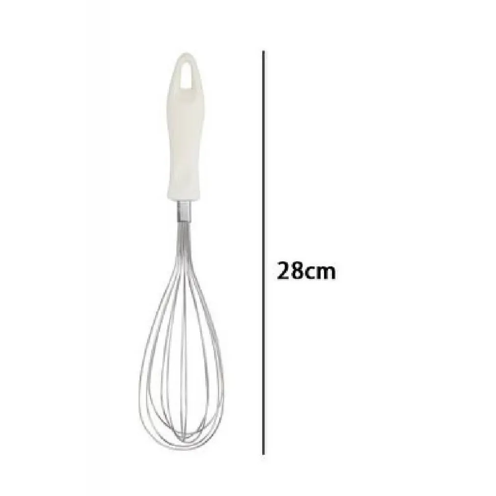 FRUSTA 28CM CON MANICO IN PLASTICA BIANCA UTENSILE DA CUCINA PASTICCERIA 66158