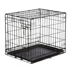 GABBIA PER CANI CANE IN METALLO NERO 96 X 84 X 64 CM PER TRASPORTO CON RUOTE