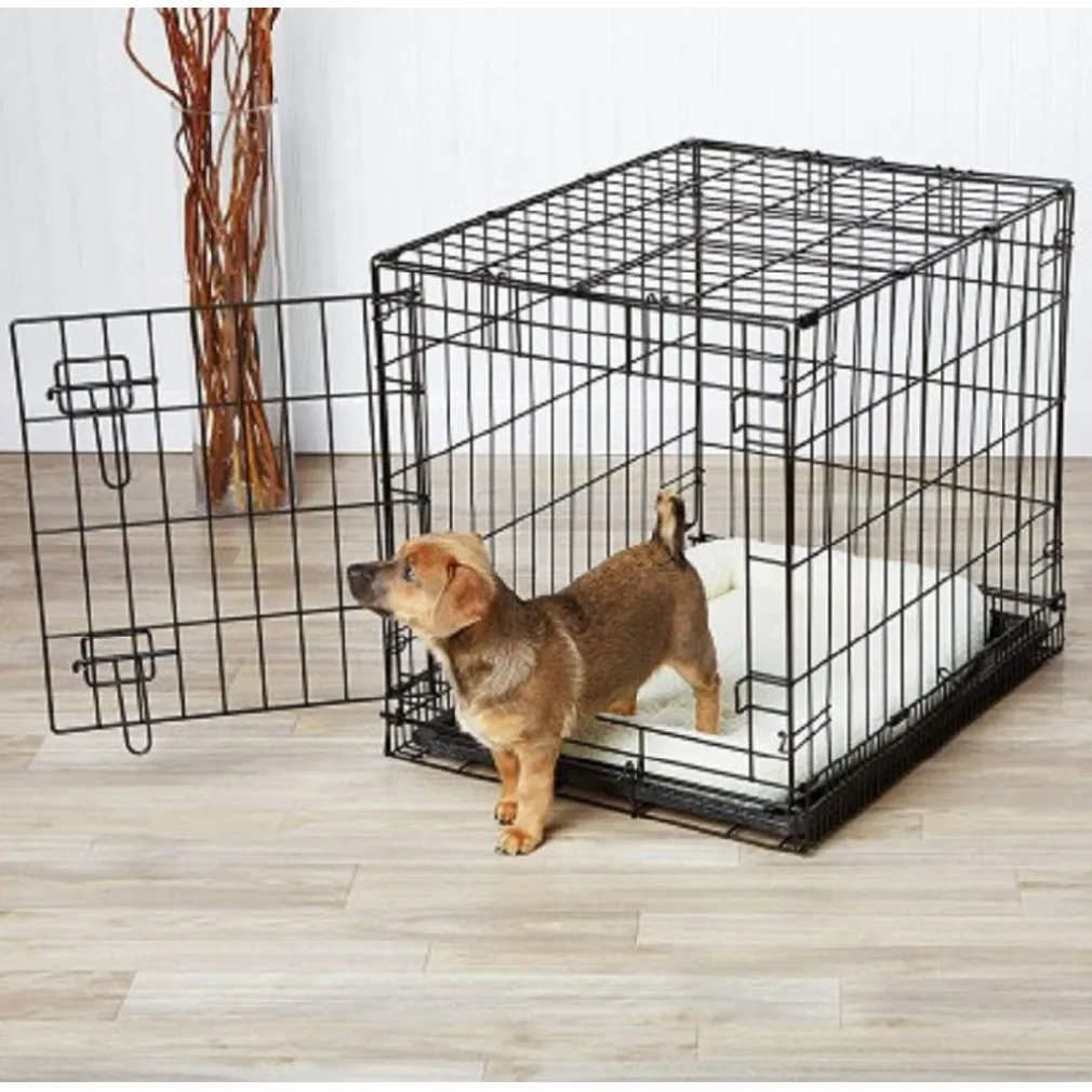 GABBIA PER CANI CANE IN METALLO NERO 96 X 84 X 64 CM PER TRASPORTO CON RUOTE